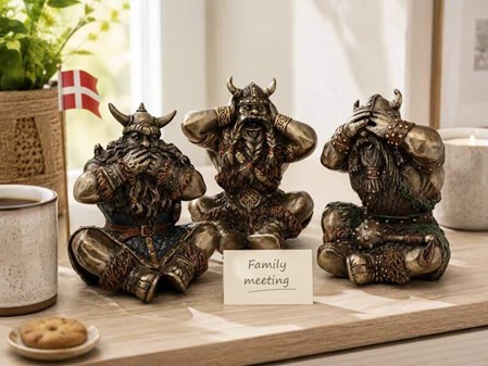 STUDENTERGAVER TIL HAM. FigurDe Treer af de tre kloge vikinger krigere