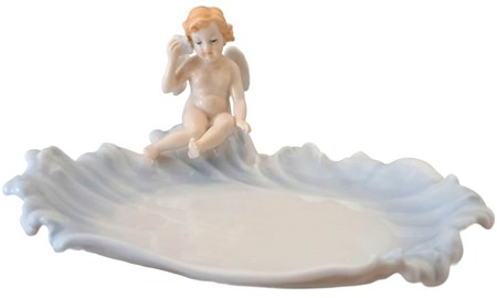 JULEBORD DEKORATION. Elegant porcelæn tallerken med englemotiv