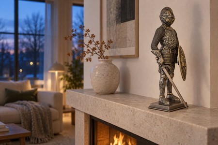 Ridderfigur i Bronze: Ægte Historisk Elegance til Dit Hjem