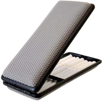 CIGARET ETUI 100S. Elegant Gråt Syntetisk Læder. Luksus i lommen