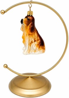Juledekorationer hund. Sød glas figur af cocker spaniel, højde 14 cm