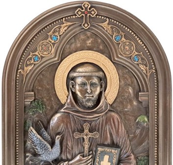 Sankt Frans af Assisi ikon. Unik Indretning og Tidløs Inspiration