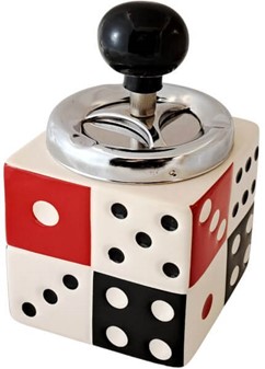 Keramisk spilleterning formet askebæger. Et must-have for gamere