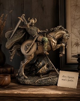 Dekorativ Viking Figur på Hest – Perfekt Gave til Far, der Har Alt