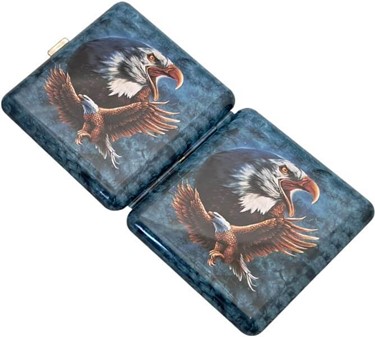Cigaret Etui Metal med Ørne. Det ultimative cigaret etui til 20 stk.