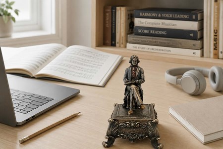ROMANTISK GAVE. Dejlig figur med spilledåse - Ludwig Van Beethoven