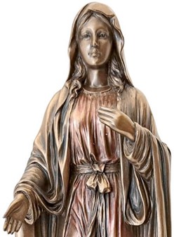 JOMFRU MARIA. Smuk bronzefigur til katolske og religiøs julegaveide