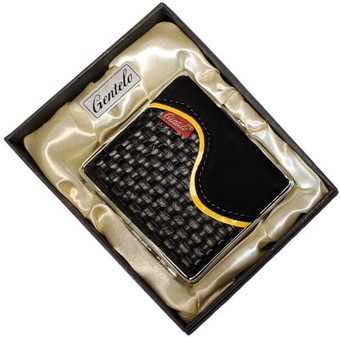 Billige, Elegant Læder-Imiteret Carbon Cigaretetui til 20 Cigaretter