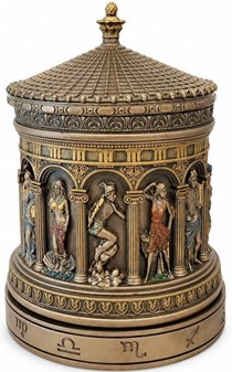 Astrologisk Smykkeskrin med stjernetegn. Drej og Opdag Din Skæbne!