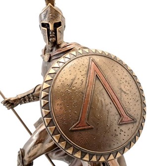 Leonidas Figur. Imponerende Spartanske Konge i Bronze