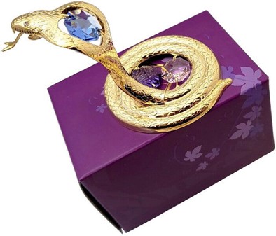 JULEGAVEN TIL MÆND. Kobra. Forgyld figurine med Swarovski krystaller