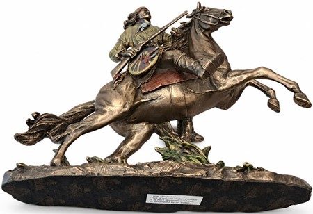 INDIANER FIGUR. Apache på hest, bronze dekoration til hjemmet