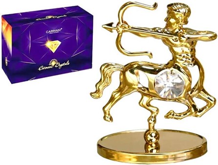 STJERNETEGN SKYTTEN FIGUR | Unik forgyldt figur med Swarovski krystal