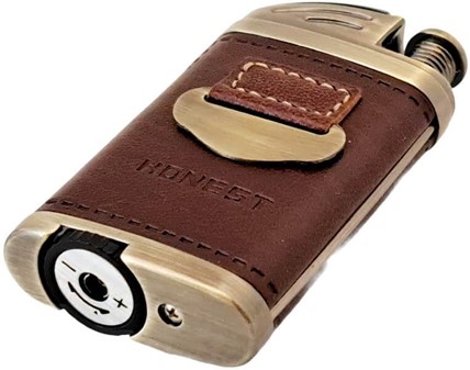 JULEGAVE IDE TIL HAM. Super lighter i brun læderbinding, laveste pris