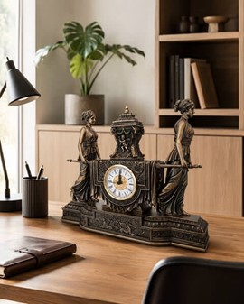 INSPIRATION TIL INDRETNING. Imponerende Art Deco ur i bærestol form