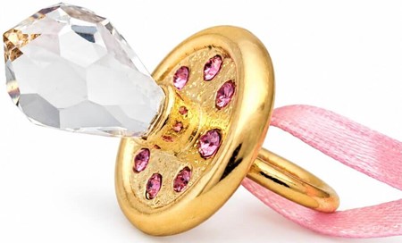 Forgyldt sut med Swarovski-krystaller – sød dåbsgave