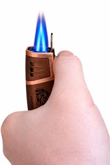 Cigar Lighter. Kobber stormlighter med dobbelt Jet flamme og punch