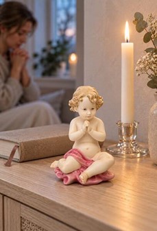 ENGEL FIGUR. Charmerende porcelæn figur. Et symbol på ro og skønhed