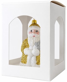 Guld julemand glasfigur (10 cm) | Eksklusiv julepynt i glas