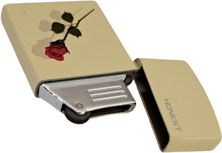 Rose Lighter til Gave. Genopfyldelig Gas og Klassisk Flint