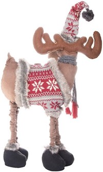 Julerensdyr. Stor charmerende julefigur med justerbar højde: 84-124 cm