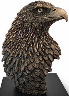 Majestætisk Ørnehoved i Bronze. Dekorativ skulptur med sjæl og styrke