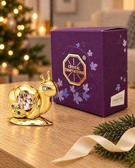 Forgyldt snegl med Swarovski-krystaller. En lille, men unik gave
