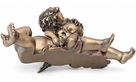 JULEGAVE IDEER TIL HENDE. Smuk bronzefigur af sovende to engle