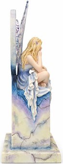 Blå Himmel Fe Figur. En Drøm i Marmor. Fantastisk Polyresin Figur