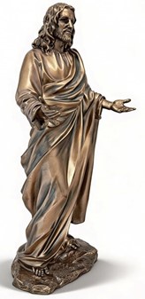 JESUS FIGUR. Katolske, religiøs julegaveide i form Kristus bronzefigur