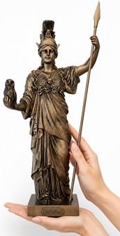 Imponerende Athene Gudinde Figur. Græsk Myndighed til Kontor og Hjem