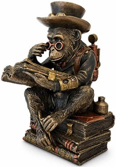 STUDERENDE GAVE. Chimpanse videnskabsmand - Steampunk figur
