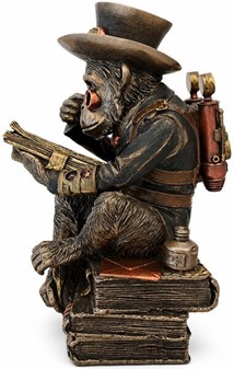STUDERENDE GAVE. Chimpanse videnskabsmand - Steampunk figur