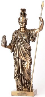 INSPIRATION TIL JULEGAVE. Imporedende bronze figur af Athene gudinde