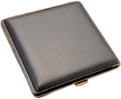 Elegant cigaretetui i grå satin - Perfekt og billig gave til mænd