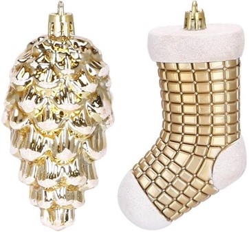 Billige guld plast julekugler til en store julearrangementer. 72 stk