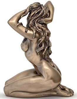 GAVER TIL MANDEN DER IKKE ØNSKER SIG NOGET. Bronze figur nøgen kvinde