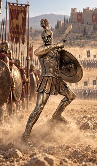 GRÆSKE HELTE. Bronze figur af Hektor den tapreste af trojanske krigere