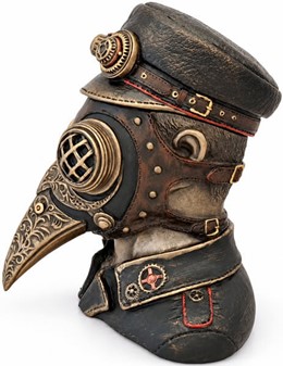 DEKORATION TIL STUEN. Impossant figur af Pestlægen i Steampunk stil