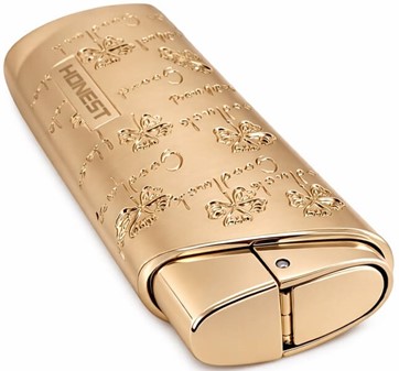 GAS LIGHTER. Eksklusiv Guld Lighter med Jet Flamme