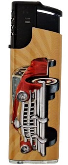 LIGHTER MED BILLEDE. Engangslightere med billeder af retro biler 5 stk