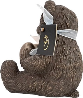 Smuk romantisk bamse figur i bronze – unik gave til hende