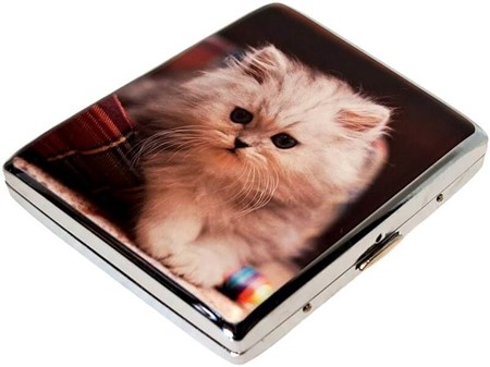 Billige metal cigaretetui med søde katte billeder. Til 20 cigaretter