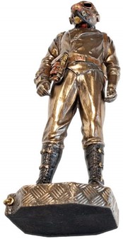 Steampunk Aeronaut Figur: Unikt Bronze Kunstværk til Indretning