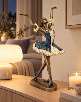 SMÅ GAVER TIL PIGE. Smuk og billig bronzefigur af ballerina i dans