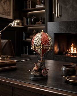 GAVE TIL MAND. Forbløffende dekorativ figur af Steampunk ballon