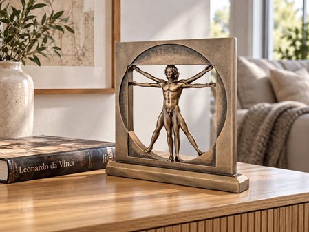 DEKORATION TIL HJEMMET. Figur af Vitruvianske Mand, Leonardo da Vinci