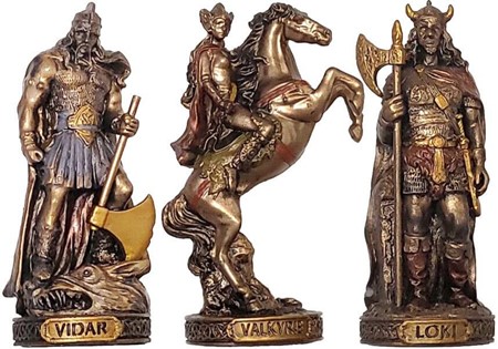 NORDISKE GUDER. Et unikt sæt af 12 figurer fra nordisk mytologi