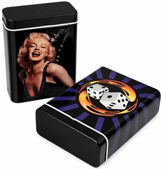 Cigaretetui Metal med Marilyn Monroe og Lucky Dice. To stk i Sæt