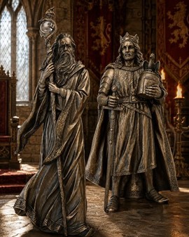 Oplev Mystisk Skønhed med Merlin. Bronze Dekorativ Figur til Hjemmet